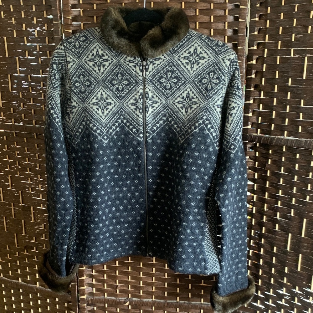Lauren Ralph Lauren Black and Cream Patterned Jacket